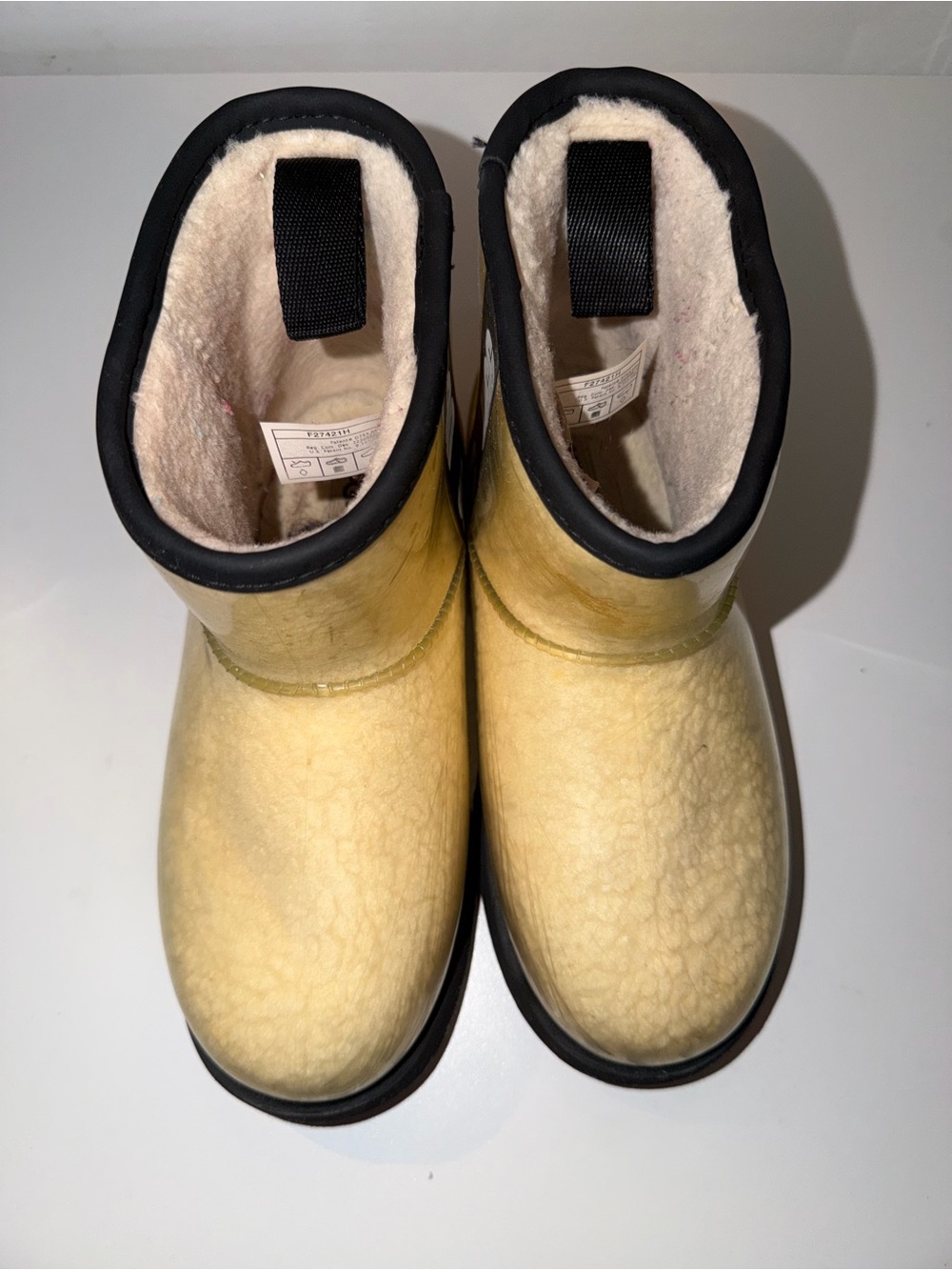 UGG Kids Yellow Shearling-Lined Pull-On Boots